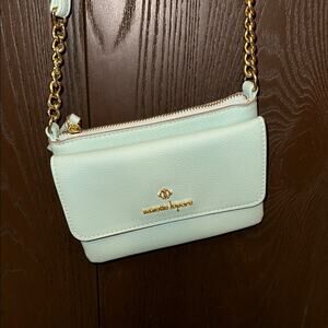 Nanette Lepore Green and Gold Crossbody Bag with Chain Strap